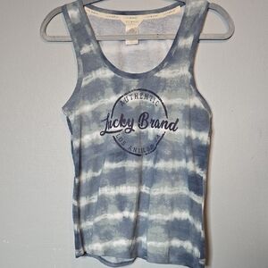 Lucky Brand Tie Dye Tank Top, Blue/Gray/White, Womens Size‎ Medium